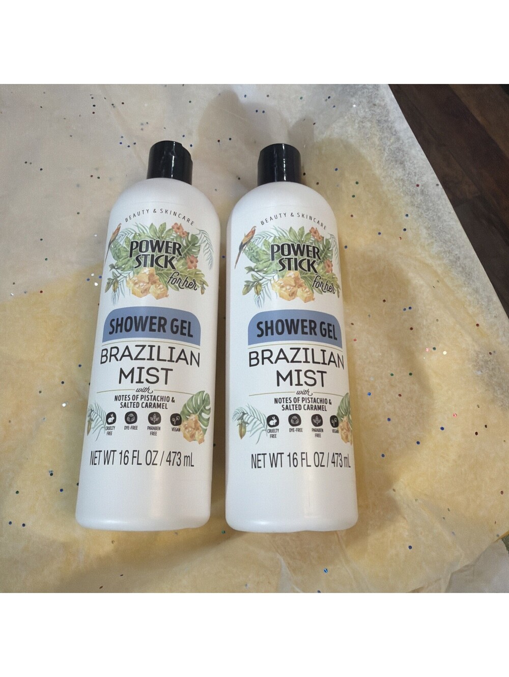 2 Pack Power Stick Shower Gel Brazilian Mist Body Wash 16 fl oz Each Fast Ship